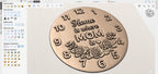 CNC-Datei Uhr "Home is Where Mom Is" – Holz-Basrelief für CNC-Skulptur, Familien-Wanddeko STL