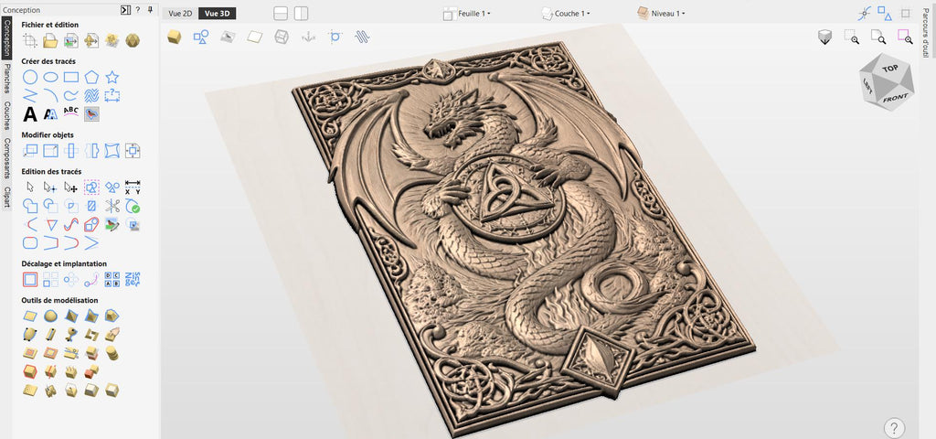 CNC-Datei keltischer Drache Wikingerschild, Fantasy-Holz-Basrelief, Drachen-Wanddekoration, Holzskulptur, 3D-Gravurmodell STL