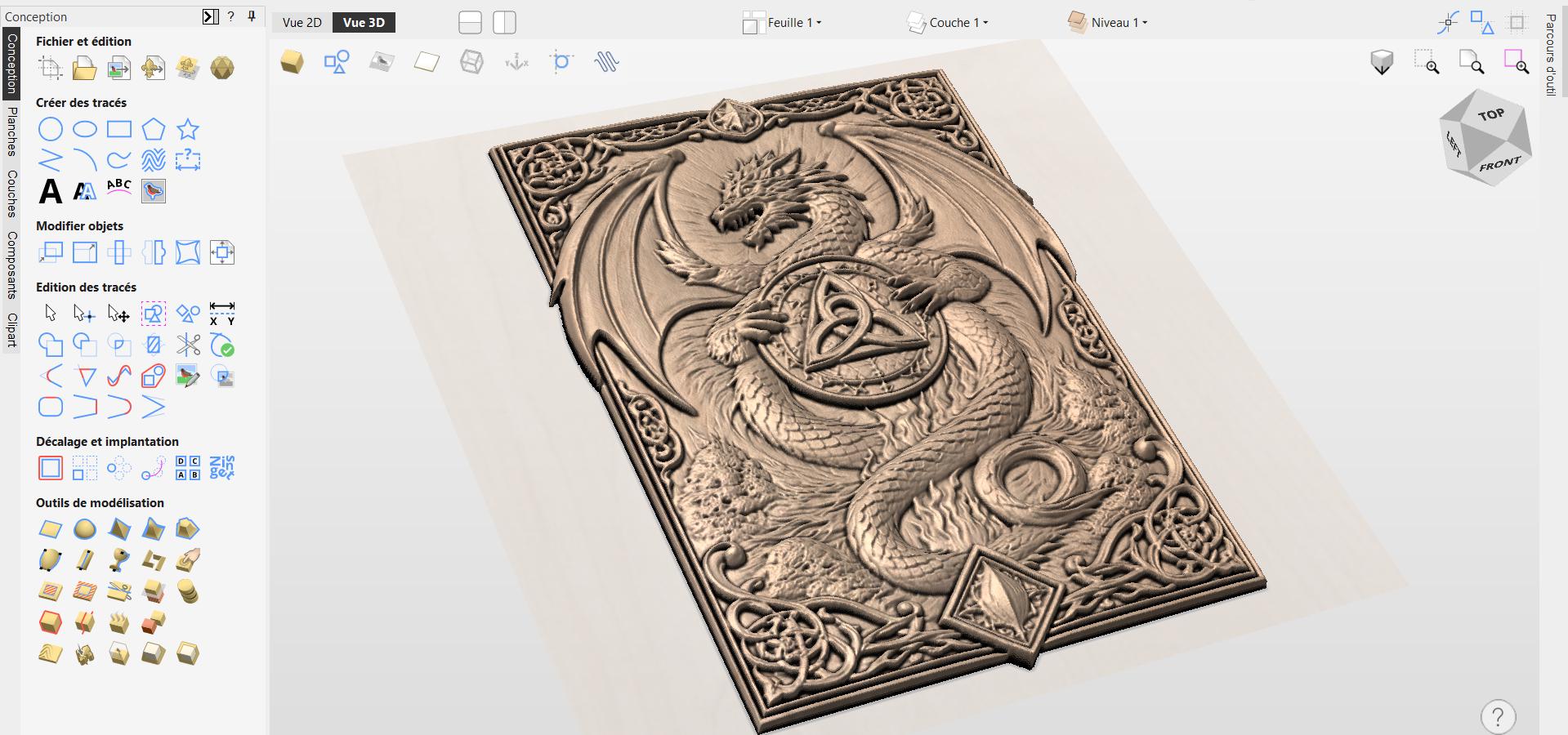 CNC-Datei keltischer Drache Wikingerschild, Fantasy-Holz-Basrelief, Drachen-Wanddekoration, Holzskulptur, 3D-Gravurmodell STL
