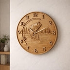 Fichier CNC horloge pêche bass – bas-relief poisson pour sculpture bois, décoration murale pêcheur STL
