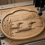CNC & impression 3D huards sur lac avec roseaux et forêt, fichier STL très haute qualité