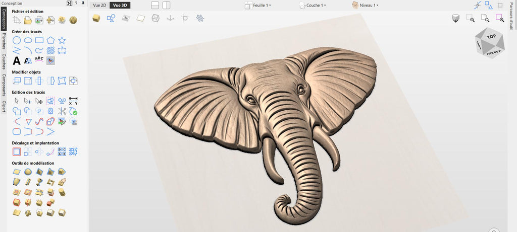 CNC Datei Elefant Safari, Holzrelief afrikanischer Kopf, Tierwanddekoration, rustikale Holzskulptur, 3D STL Gravurmodell