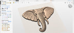CNC Datei Elefant Safari, Holzrelief afrikanischer Kopf, Tierwanddekoration, rustikale Holzskulptur, 3D STL Gravurmodell