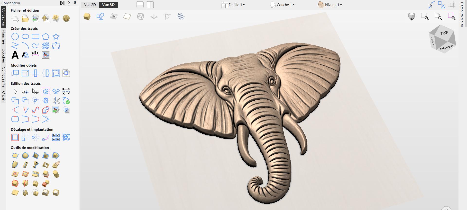 CNC Datei Elefant Safari, Holzrelief afrikanischer Kopf, Tierwanddekoration, rustikale Holzskulptur, 3D STL Gravurmodell