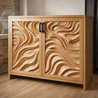 Fichier CNC panneau texture bois flux abstrait – bas-relief pour sculpture bois, design porte de meuble et décoration murale STL