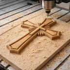 Fichier CNC & impression 3D croix chrétienne – bas-relief bois pour sculpture CNC, décoration murale religieuse STL