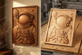 CNC-Datei Astronautenhelm Galaxie, Holz-Basrelief Weltall, Sci-Fi Wanddekoration, Schnitzplatte, 3D STL Gravurmodell