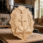 CNC & impression 3D croix avec Bible colombe et chapelet, STL haute qualité pour sculpture bois