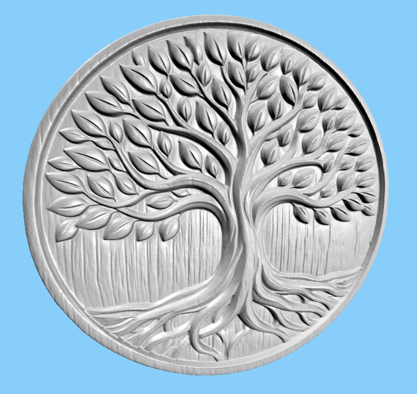 CNC-Datei „Baum des Lebens“ – spirituelles Basrelief für Holzskulpturen, STL-Wanddekoration