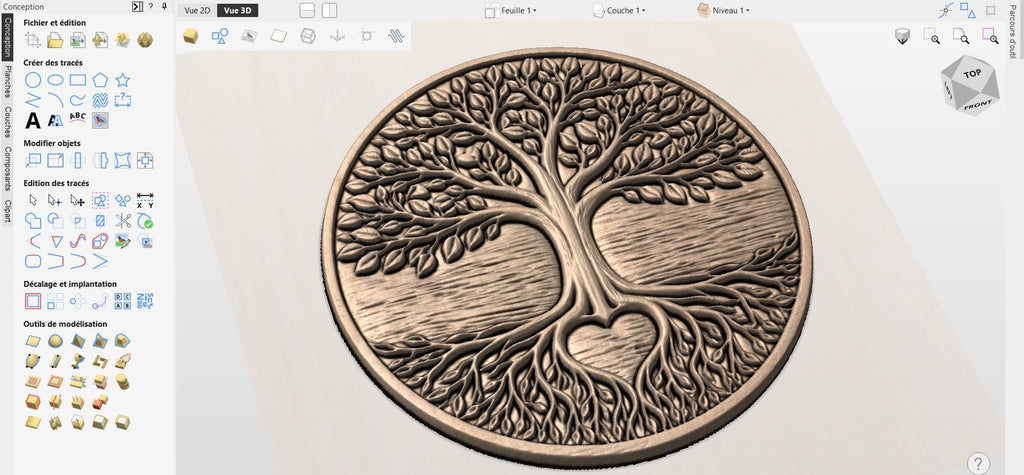 CNC-Datei „Baum des Lebens“ – spirituelles Basrelief für Holzskulpturen, STL-Wanddekoration