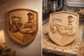 Fichier CNC tracteur fermier, bas-relief bois agricole rustique, décoration murale ferme, sculpture atelier, modèle gravure 3D STL