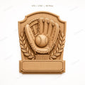 CNC- & 3D-Reliefdruck Baseball mit Handschuh und Ball, sehr hochwertige STL-Datei zur Personalisierung