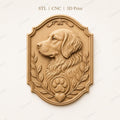 CNC & 3D-Druck Relief Hund, Haustierplakette Datei für Holzgravur, hochwertiges STL