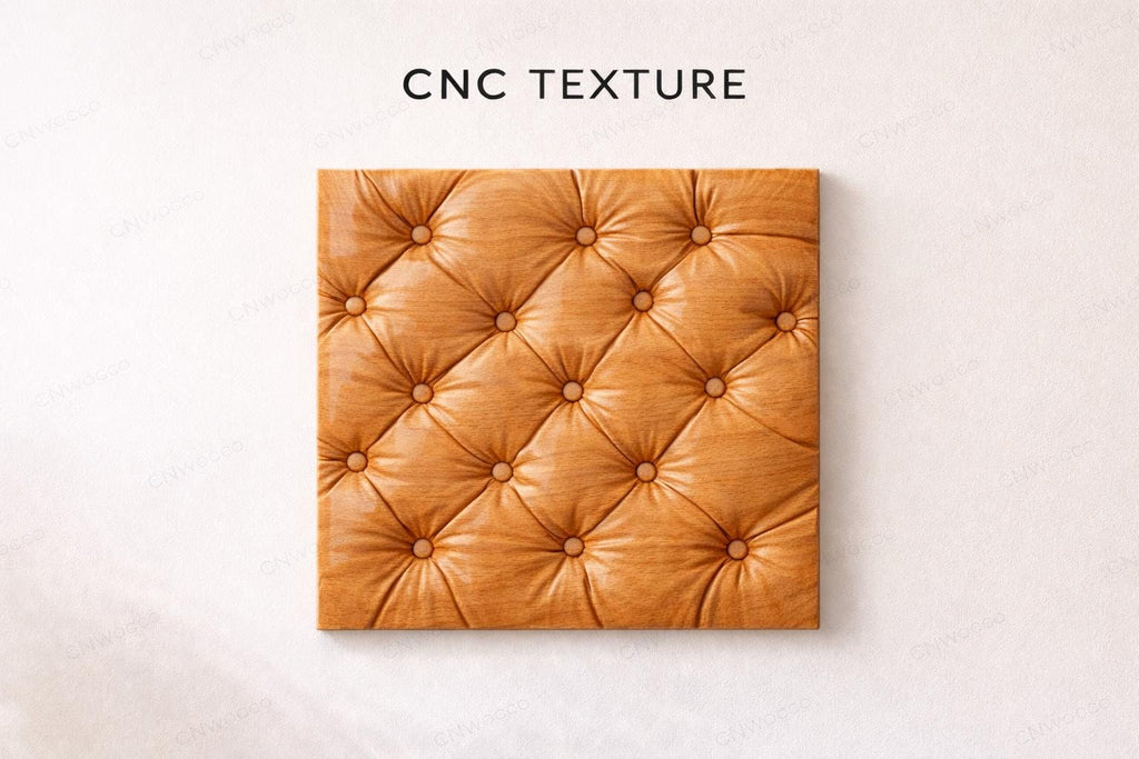 Fichier CNC panneau texture bois – bas-relief motif capitonné pour sculpture bois, design de porte et meuble STL