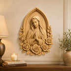 CNC & impression 3D relief Vierge Marie avec roses, fichier STL très haute qualité