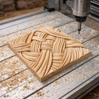 Fichier CNC panneau texture bois tissé, bas-relief motif tressé décoratif, décoration murale, panneau porte meuble, modèle gravure 3D STL
