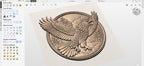 CNC-Datei 3D-Adler-Basrelief, Wildtier-Wanddekoration, Holzskulptur, STL-Fräsmodell