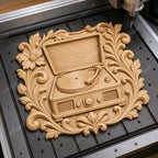 CNC & impression 3D relief tourne-disque vintage avec ornements floraux, fichier STL très haute qualité