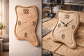 Organische fließende CNC-Uhrdatei, modernes abstraktes Holz-Basrelief, Design-Uhrenskulptur, 3D-STL-Gravurmodell