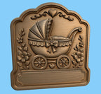 CNC & 3D-Druck Relief Baby Kinderwagen Geburt, Datei für Holzgravur, hochwertige STL, personalisierbar