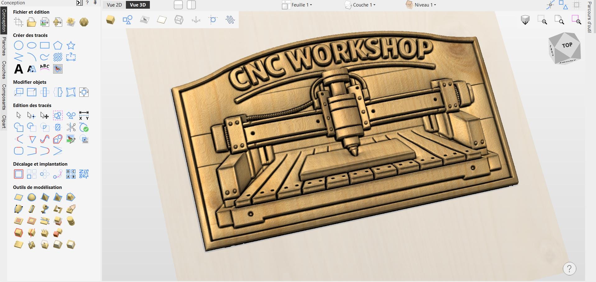 Fichier CNC panneau – bas-relief bois 3D pour sculpture CNC, décoration murale STL
