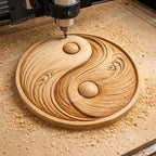 Yin Yang CNC-Datei – Zen-Gleichgewicht-Flachrelief für Holzskulpturen, spirituelle Wanddekoration STL
