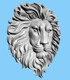 Fichier CNC & impression 3D tête de lion – bas-relief puissant pour sculpture bois, décoration murale STL