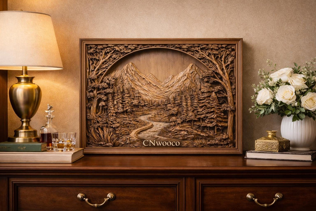 Fichier CNC paysage bas-relief 3D – STL pour routeur CNC, VCarve/Aspire – décoration murale numérique