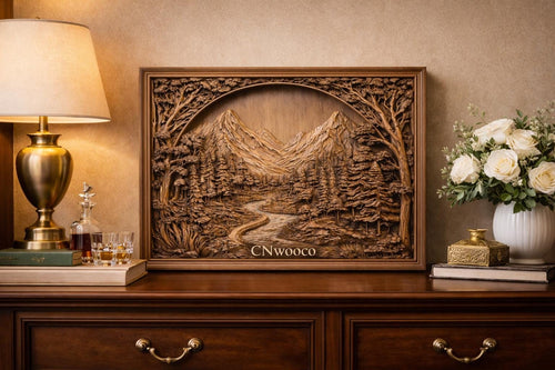 Fichier CNC paysage bas-relief 3D – STL pour routeur CNC, VCarve/Aspire – décoration murale numérique