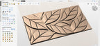 Fichier CNC panneau texture bois feuilles – bas-relief motif nature pour sculpture bois, design façade meuble et décoration murale STL