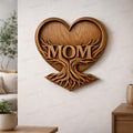 Fichier CNC cadeau fête des mères – cœur floral avec roses pour décoration murale maman STL