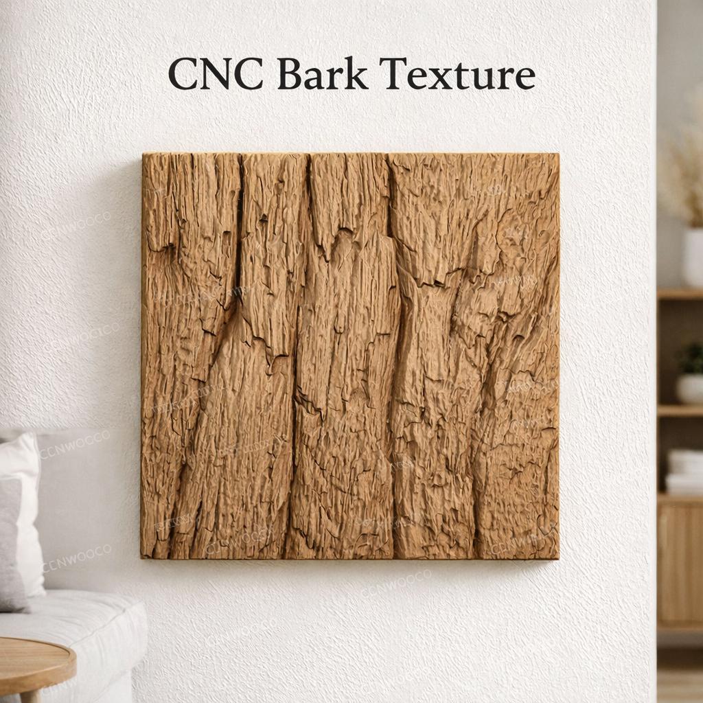 CNC STL Wood Texture Relief Panel, Bark Surface Pattern, CNC Carving File for Woodworking, Wall Decor Panel Design