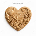 CNC & impression 3D cœur marin avec coquillages et étoile de mer, fichier STL très haute qualité