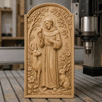 CNC & 3D-Reliefdruck Heiliger Franziskus mit Tieren, sehr hochwertige STL-Datei