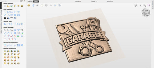 Fichier CNC panneau garage mécanique, bas-relief bois outils auto, décoration murale atelier, cadeau garage, modèle gravure 3D STL