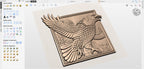 Adler CNC STL-Datei – 3D-Basrelief – Wandkunst Wildtiere – Router-Carving – 3D