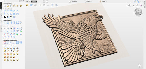 Eagle CNC STL File – 3D Bas Relief – Wildlife Wall Art – Router Carving – 3D