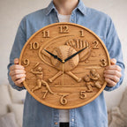 Fichier CNC horloge baseball – bas-relief sport pour sculpture bois, décoration murale STL