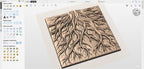 Fichier CNC panneau texture bois racines organiques, bas-relief naturel décoratif, décoration murale, surface bois sculptée, gravure 3D STL