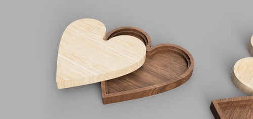 CNC heart box file stl dxf svg pdf ai crv crv3d for CNC router digital download