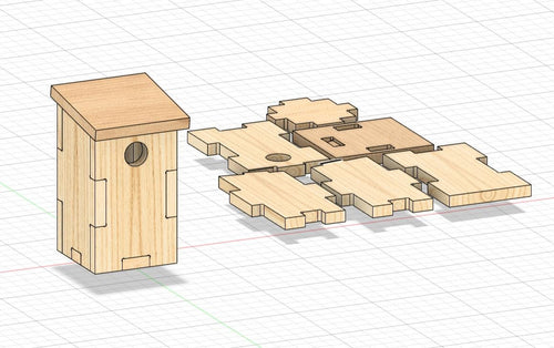 Fichier CNC nichoir oiseaux, modèle 3D jardin, digital download, fichiers dxf svg ai pdf crv crv3d
