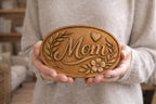 CNC-Datei & 3D-Druck „Blumen-Mama“-Schild – Holz-Basrelief für Muttertagsgeschenk, rustikale Wanddekoration STL