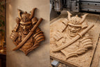 CNC-Datei & 3D-Druck Samurai – japanischer Krieger-Flachrelief für Holzschnitzerei, Bushido-Wanddekoration STL