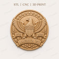CNC & impression 3D America 250 aigle et blason, relief patriotique USA 1776 2026 STL haute qualité