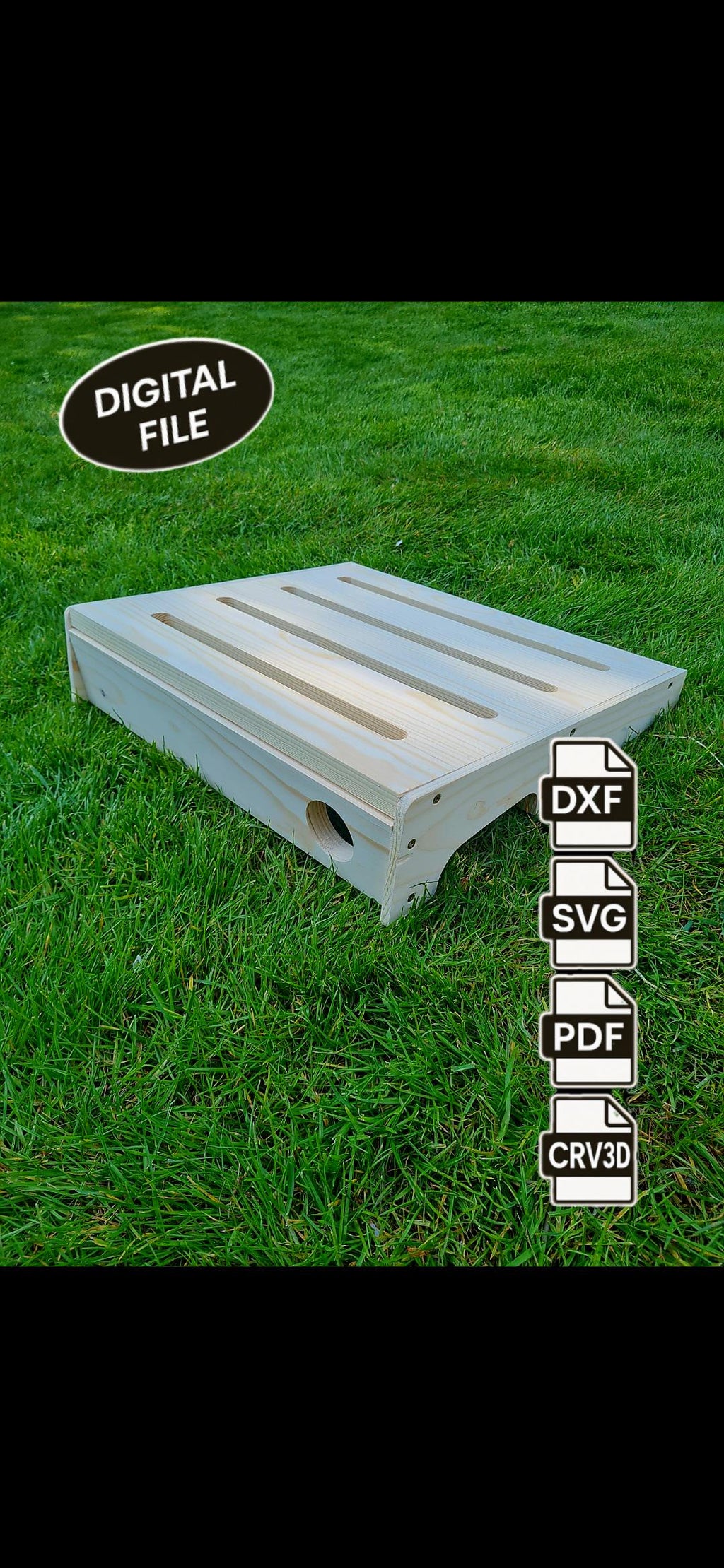 Fichier CNC pedalboard guitare – plan pour pédalier avec formats dxf svg pdf crv3d crv, compatible VCarve STL