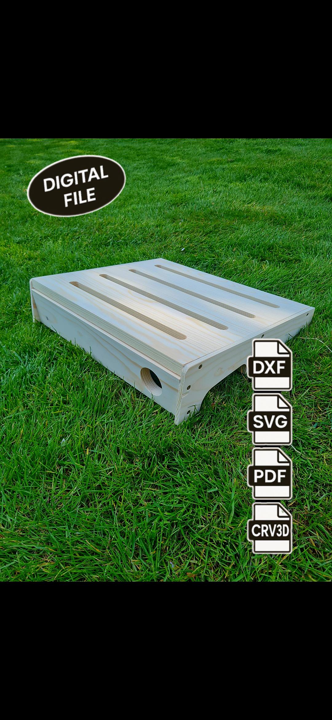 Fichier CNC pedalboard guitare – plan pour pédalier avec formats dxf svg pdf crv3d crv, compatible VCarve STL
