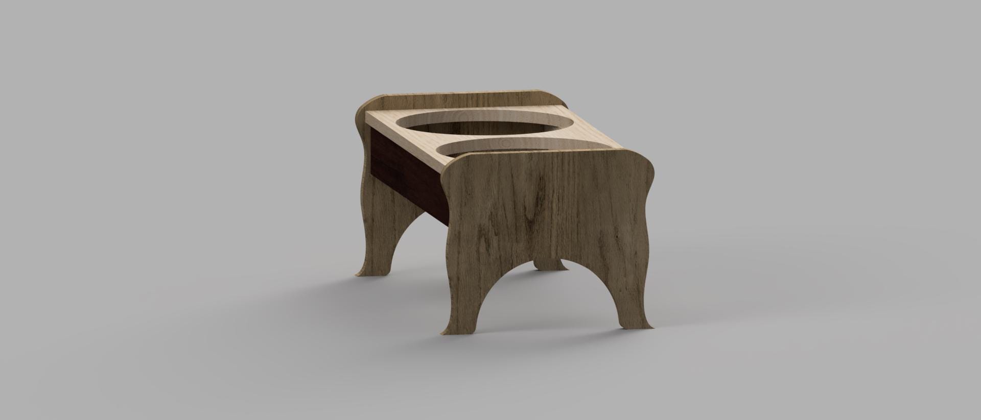 CNC-Datei für Tierfutternapfhalterung – Schneidpläne dxf svg crv crv3d ai pdf eps für CNC-Fräse