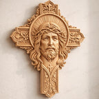 Fichier CNC croix Jésus – bas-relief chrétien pour sculpture bois, décoration murale religieuse STL