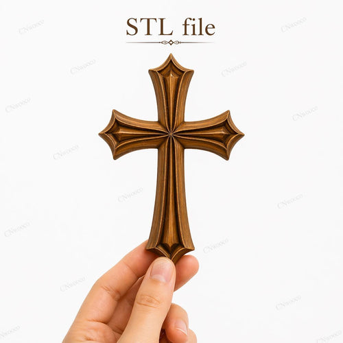 Fichier CNC & impression 3D croix chrétienne – bas-relief bois pour sculpture CNC, décoration murale religieuse STL