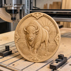 CNC & impression 3D bison western, relief animal sauvage USA STL haute qualité pour sculpture bois et décoration rustique